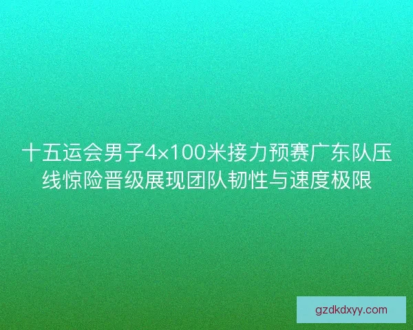 十五运会男子4×100米接力预赛广东队压线惊险晋级展现团队韧性与速度极限